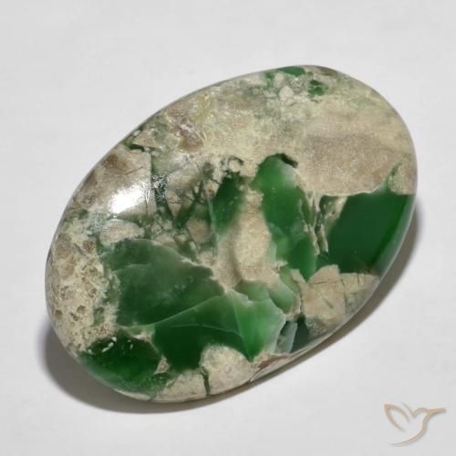 Variscite Vert moyen naturelle ovale, 45.60 ct, Opaque