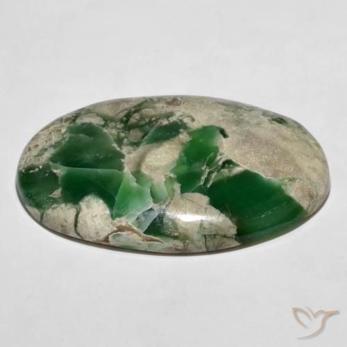 Variscite Vert moyen naturelle ovale, 45.60 ct, Opaque