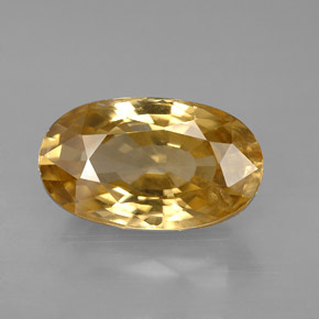 Zircon jaune naturelle coupe ovale, 6,99 ct, VS