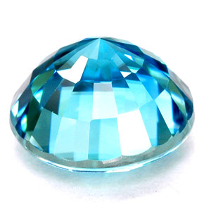 Zircon bleue naturelle coupe roude, 4,43 ct, VVS-VS