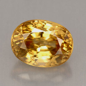 Zircon jaune naturelle coupe ovale, 3,75 ct, VS