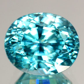 Zircon bleue naturelle coupe ovale, 3,54 ct, VVS
