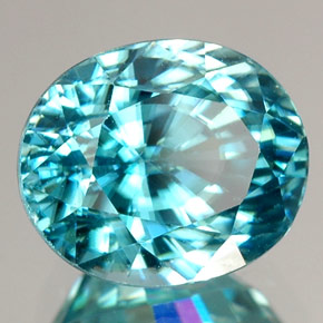 Zircon bleue naturelle coupe ovale, 3,54 ct, VVS