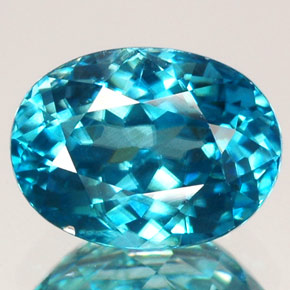 Zircon bleue naturelle coupe ovale, 2,49 ct, VVS-VS