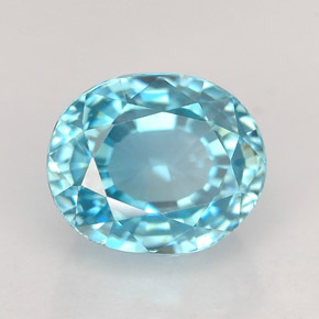 Zircon bleue naturelle coupe ovale, 2,99 ct, VVS