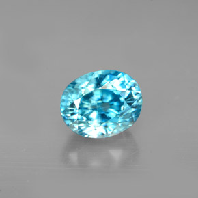 Zircon bleue naturelle coupe ovale, 2,66 ct, VVS-VS
