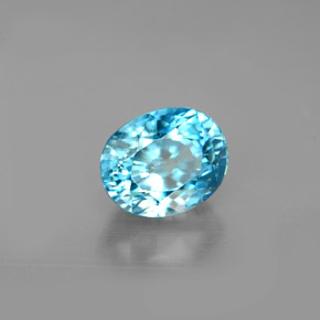 Zircon bleue naturelle coupe ovale, 2,66 ct, VVS-VS
