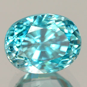 Zircon bleue naturelle coupe ovale, 3,57 ct, VVS