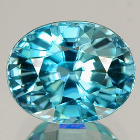 Zircon bleue naturelle coupe ovale, 4,20 ct, VVS