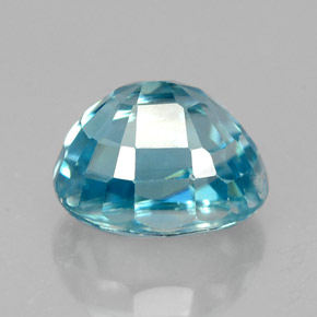 Zircon bleue naturelle coupe ovale, 2,92 ct, VS