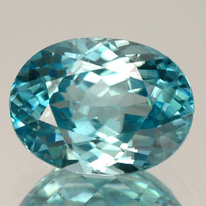 Zircon bleue naturelle coupe ovale, 3,29 ct, VVS