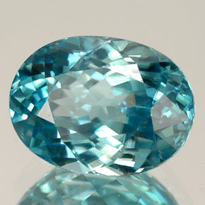 Zircon bleue naturelle coupe ovale, 3,29 ct, VVS