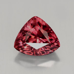 Zircon rose naturelle trillion, 3,19 ct, VVS-VS
