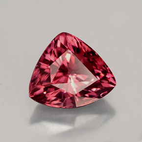 Zircon rose naturelle trillion, 3,19 ct, VVS-VS