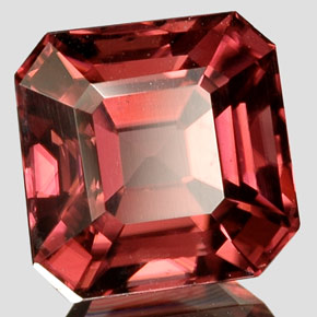 Zircon rose naturelle taille émeraude, 3,14 ct, VVS-VS