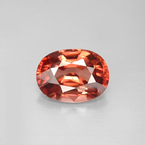 Zircon orange naturelle coupe ovale, 3,05 ct, VVS-VS