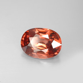 Zircon orange naturelle coupe ovale, 3,05 ct, VVS-VS