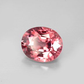Zircon rose naturelle coupe ovale, 3,42 ct, VVS