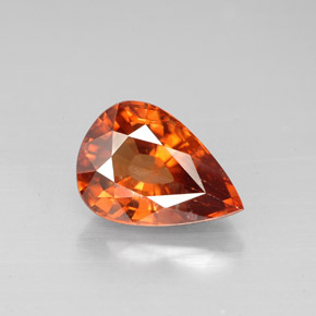 Zircon orange naturelle en forme de poire, 3,05 ct, VS