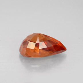 Zircon orange naturelle en forme de poire, 3,05 ct, VS
