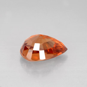 Zircon orange naturelle en forme de poire, 3,12 ct, VVS-VS