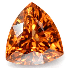Zircon orange naturelle trillion, 3,57 ct, VVS-VS