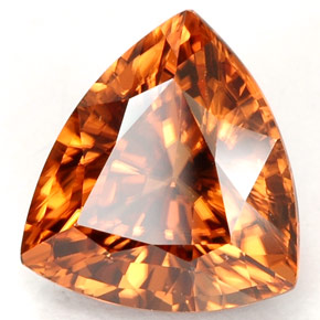 Zircon orange naturelle trillion, 3,57 ct, VVS-VS