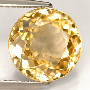 Zircon jaune naturelle coupe roude, 6,09 ct, VVS-VS