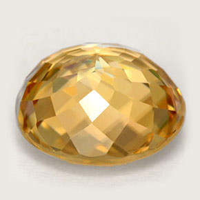 Zircon jaune naturelle coupe roude, 6,09 ct, VVS-VS