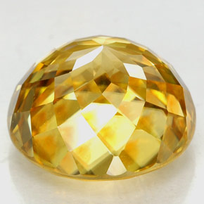 Zircon jaune naturelle coupe roude, 6,51 ct, VS