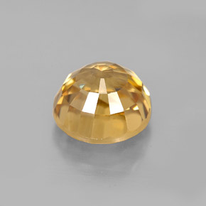 Zircon jaune naturelle coupe roude, 6,29 ct, VS