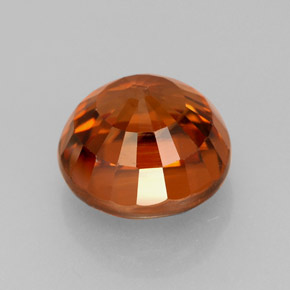 Zircon orange naturelle coupe roude, 4,18 ct, VS
