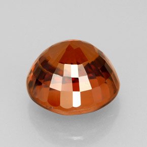 Zircon orange naturelle coupe roude, 4,74 ct, VVS-VS
