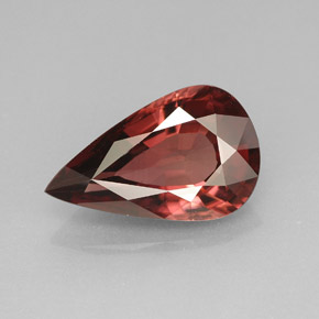 Zircon rose naturelle en forme de poire, 5,53 ct, VS