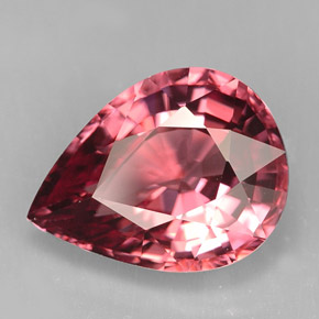 Zircon rose naturelle en forme de poire, 5,50 ct, VS
