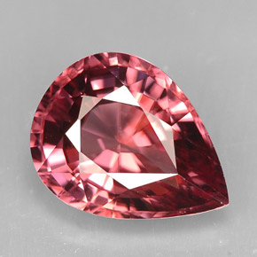 Zircon rose naturelle en forme de poire, 5,50 ct, VS