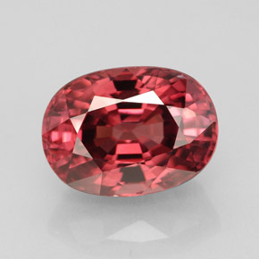 Zircon rose naturelle coupe ovale, 5,43 ct, VS