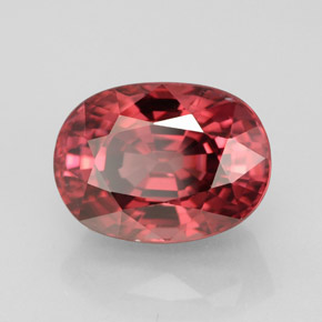 Zircon rose naturelle coupe ovale, 5,43 ct, VS