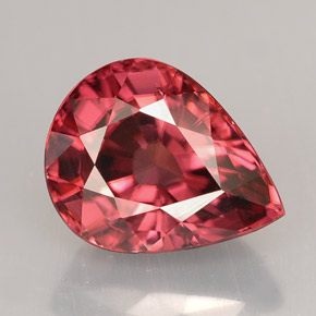 Zircon rose naturelle en forme de poire, 5,84 ct, VVS-VS