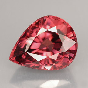 Zircon rose naturelle en forme de poire, 5,84 ct, VVS-VS
