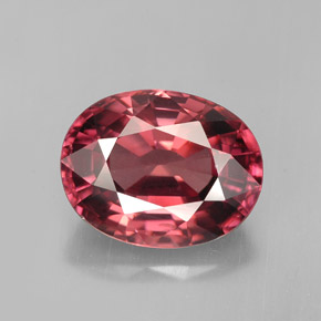 Zircon rose naturelle coupe ovale, 5,40 ct, VS