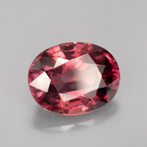 Zircon rose naturelle coupe ovale, 5,40 ct, VS