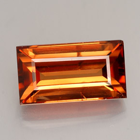 Zircon orange naturelle baguette, 4,12 ct, VS