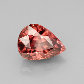 Zircon rose naturelle en forme de poire, 4,20 ct, VVS