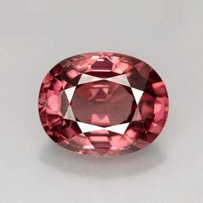 Zircon rose naturelle coupe ovale, 4,79 ct, VVS-VS
