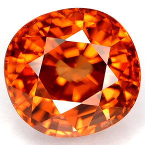 Zircon orange naturelle coupe ovale, 4,64 ct, VVS
