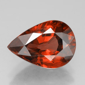 Zircon orange naturelle en forme de poire, 4,14 ct, VVS