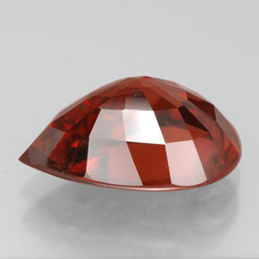 Zircon orange naturelle en forme de poire, 4,14 ct, VVS