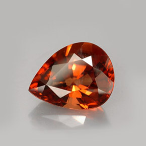 Zircon orange naturelle en forme de poire, 4,79 ct, VVS-VS