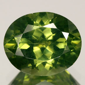 Zircon vert naturelle coupe ovale, 3,64 ct, VS